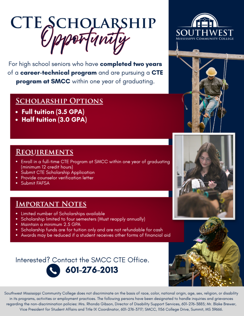 CTE Scholarship flyer